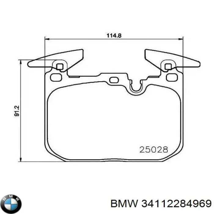 34112284969 BMW Klocki hamulcowe przednie tarczowe