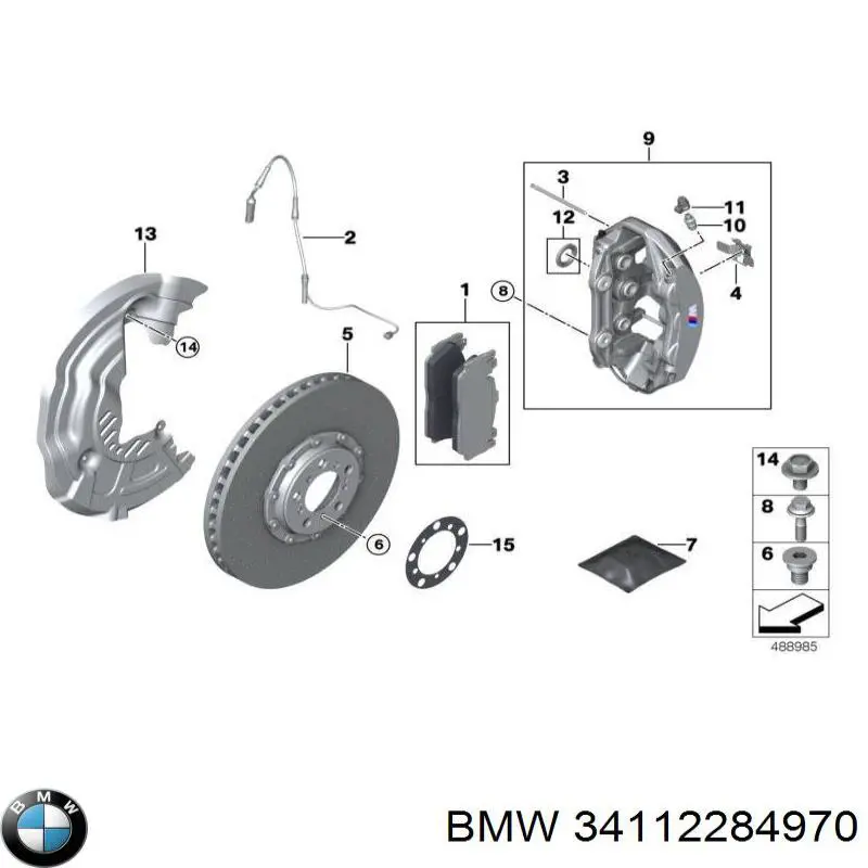 Do koszyka 34112284970 BMW Klocki hamulcowe przednie tarczowe