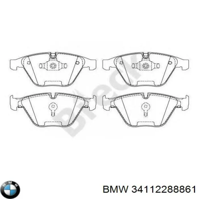 Do koszyka 34112288861 BMW Klocki hamulcowe przednie tarczowe