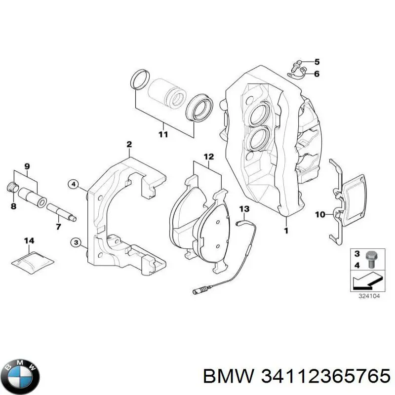Klocki hamulcowe przednie tarczowe BMW 34112365765 cena, od 49,68 USD