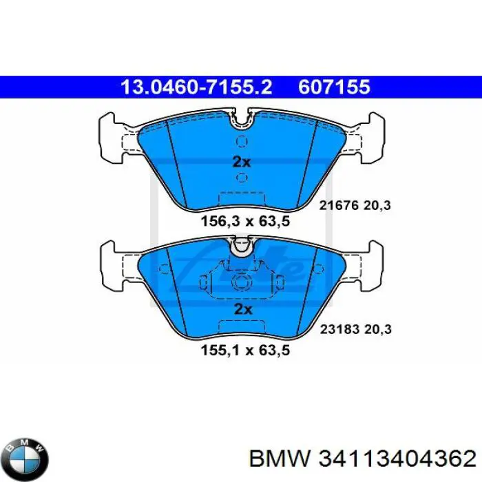 34113404362 BMW klocki hamulcowe przednie tarczowe