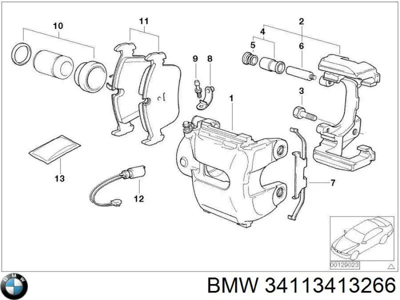 34113413266 BMW Jarzmo zacisku hamulcowego przedniego