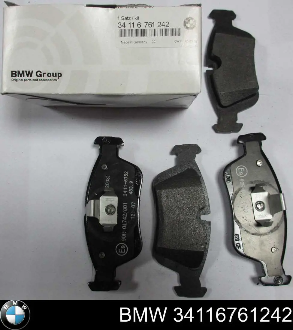Klocki hamulcowe przednie tarczowe BMW 34116761242 cena, od 26,51 USD