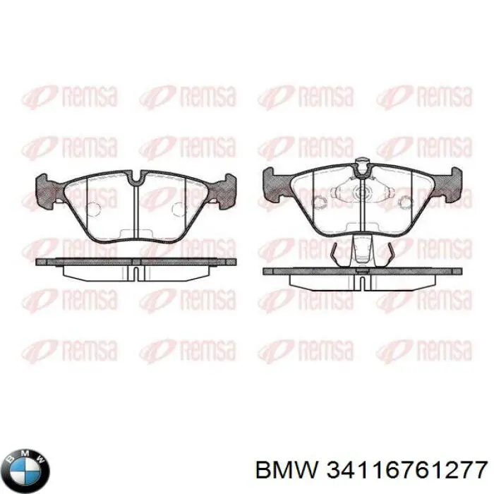 Do koszyka 34116761277 BMW Klocki hamulcowe przednie tarczowe