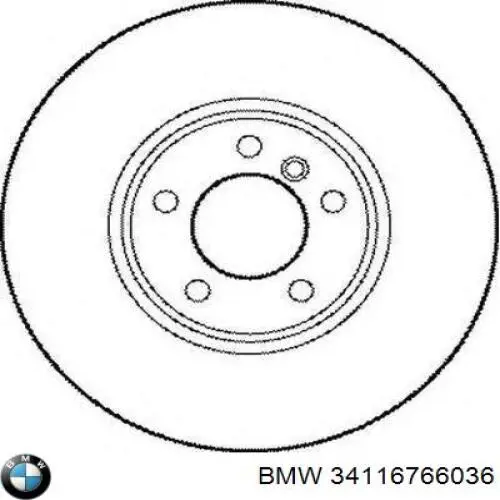 34116766036 BMW tarcza hamulcowa przednia