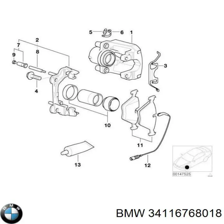Do koszyka 34116768018 BMW Odpowietrznik zacisku hamulcowego przedniego