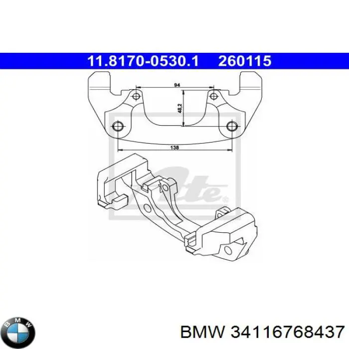Do koszyka 34116768437 BMW Jarzmo zacisku hamulcowego przedniego
