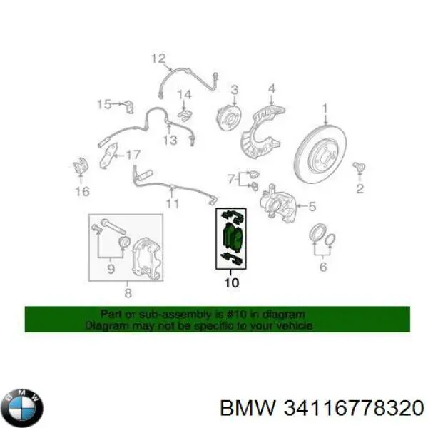 34116778320 BMW Klocki hamulcowe przednie tarczowe