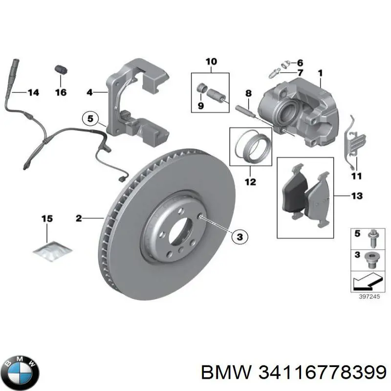 Do koszyka 34116778399 BMW Jarzmo zacisku hamulcowego przedniego
