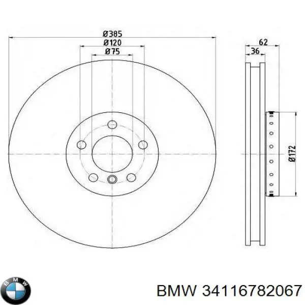 Do koszyka 34116782067 BMW Tarcza hamulcowa przednia