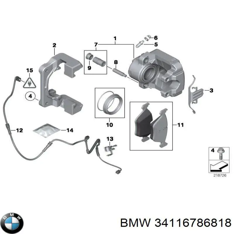 Zacisk hamulcowy przedni prawy BMW 34116786818 cena, od 131,10 USD