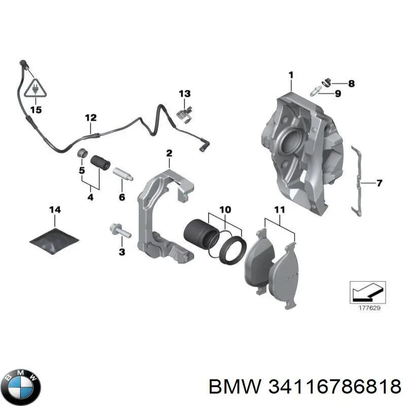 Zacisk hamulcowy przedni prawy do BMW 7 (F01, F02, F03, F04)