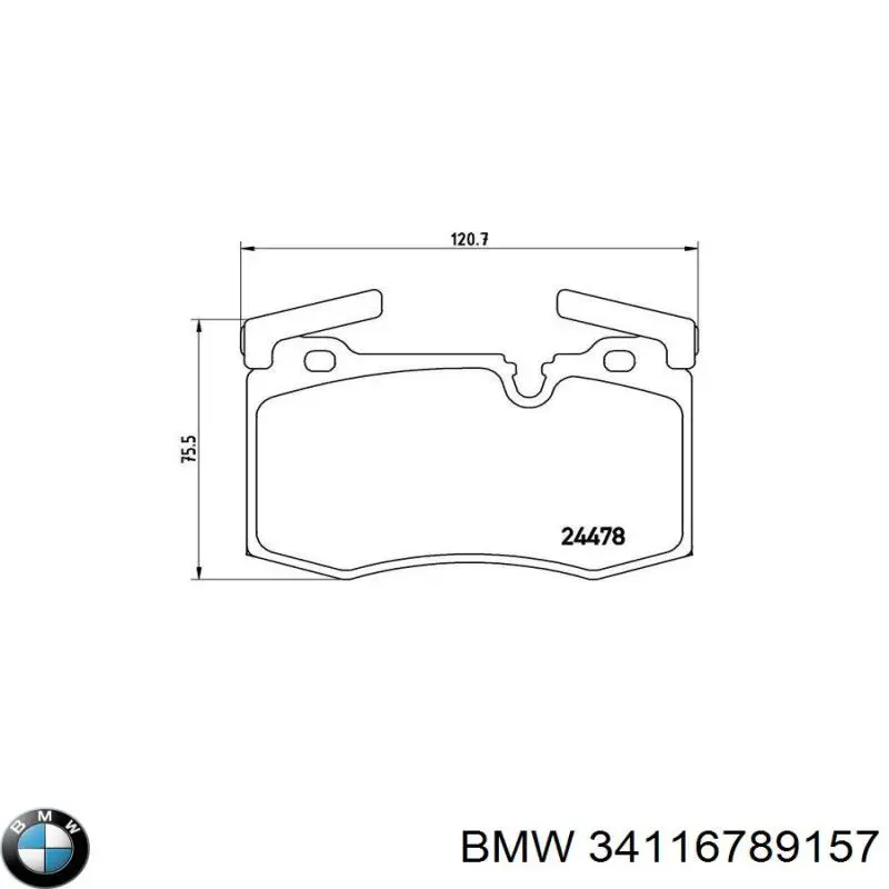 Klocki hamulcowe przednie tarczowe BMW 34116789157 cena, od 34,45 USD