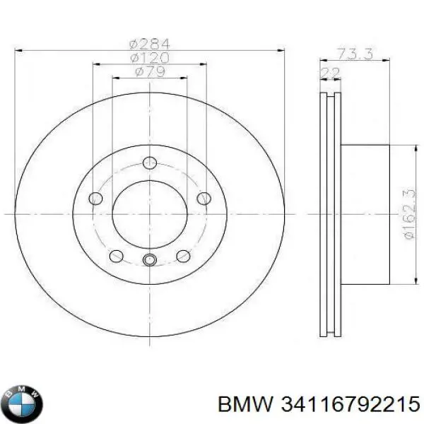 34116792215 BMW Tarcza hamulcowa przednia