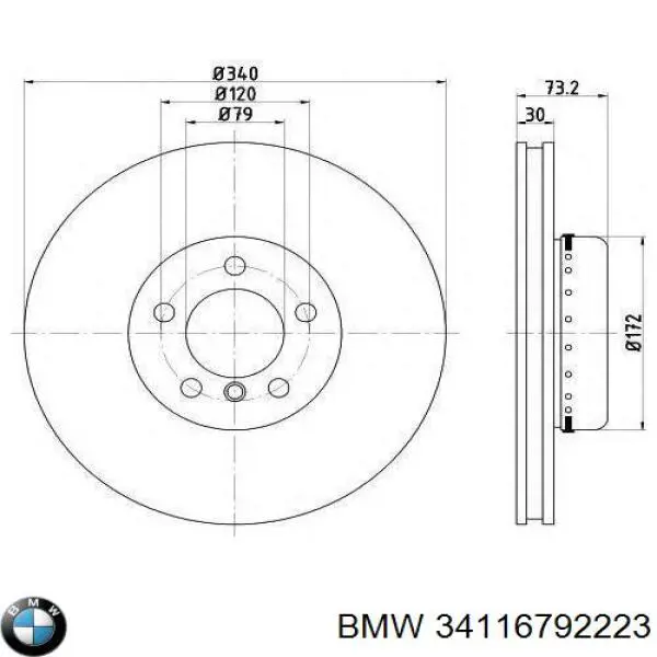34116792223 BMW Tarcza hamulcowa przednia