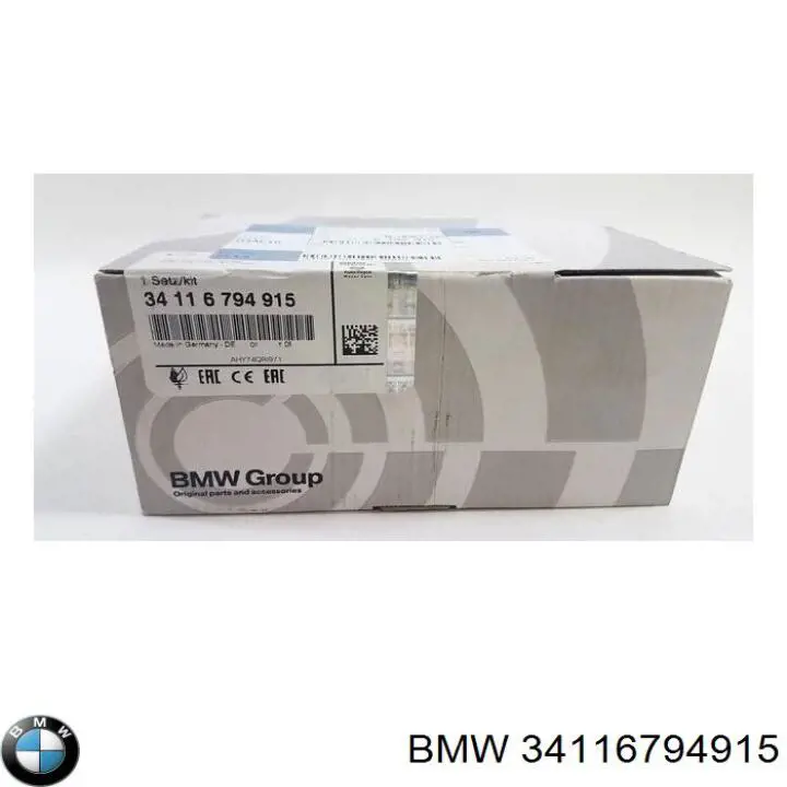 Klocki hamulcowe przednie tarczowe BMW 34116794915