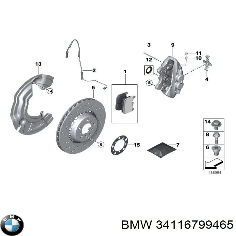 Do koszyka 34116799465 BMW Zacisk hamulcowy przedni lewy