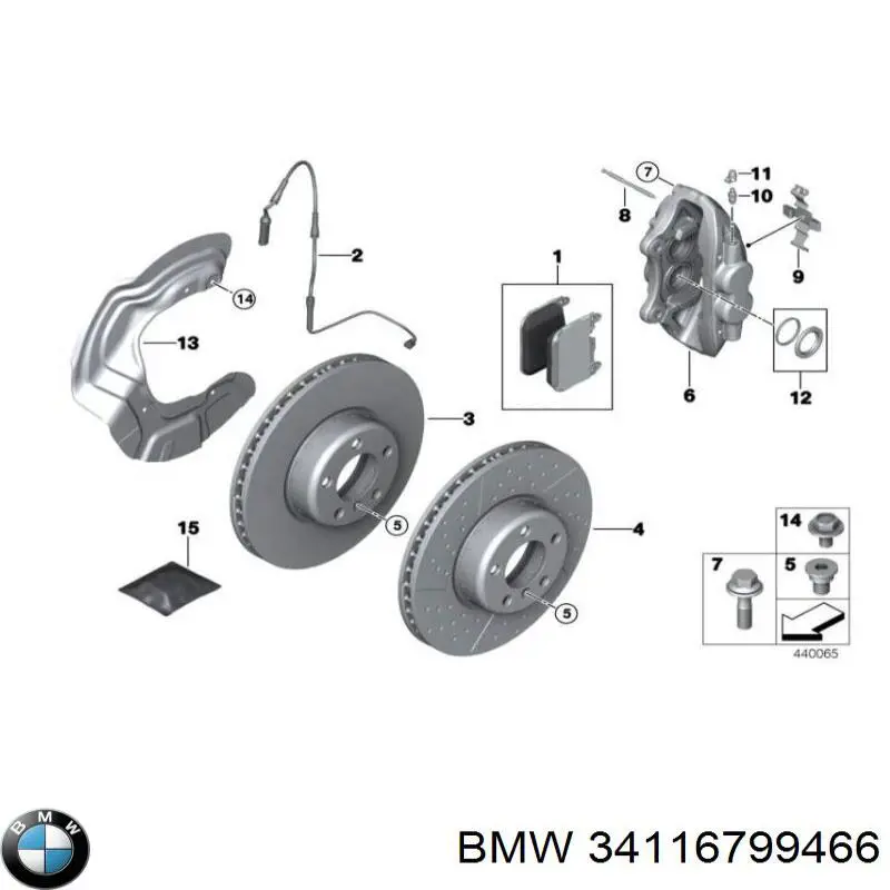 34116799466 BMW Zacisk hamulcowy przedni prawy
