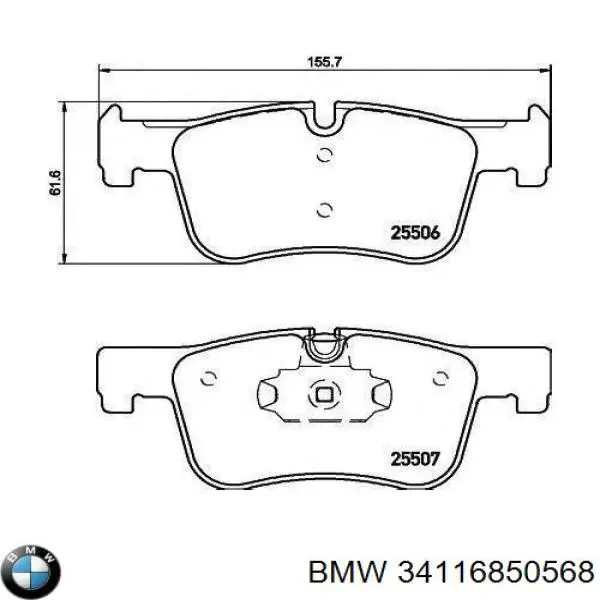 Do koszyka 34116850568 BMW Klocki hamulcowe przednie tarczowe