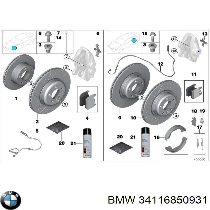 Zacisk hamulcowy przedni lewy BMW 34116850931 cena, od 89,99 USD