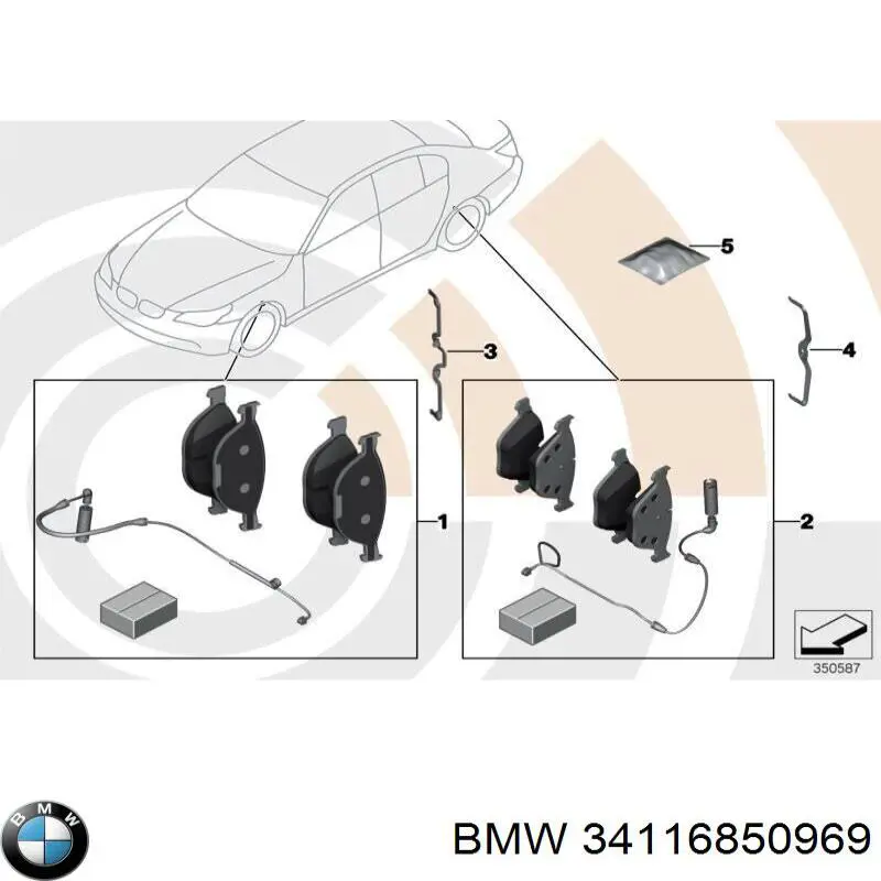 Do koszyka 34116850969 BMW Zacisk hamulcowy przedni lewy