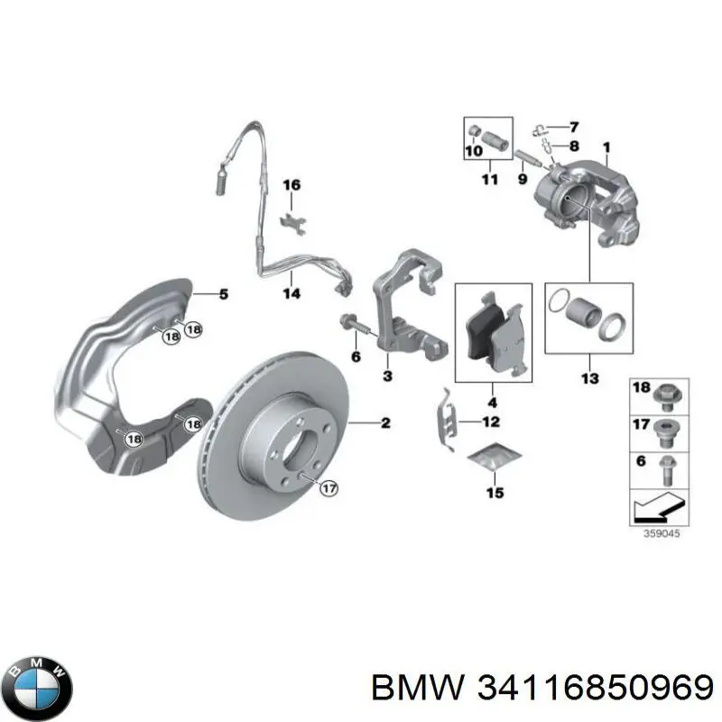 Zacisk hamulcowy przedni lewy BMW 34116850969 cena, od 69,93 USD