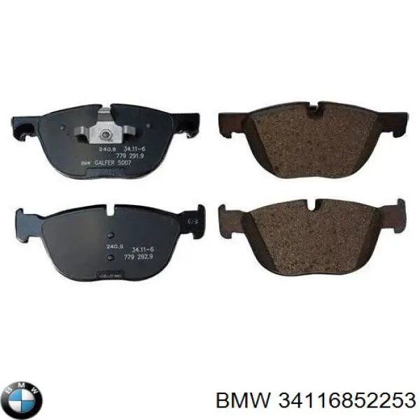 Klocki hamulcowe przednie tarczowe BMW 34116852253 cena, od 38,53 USD