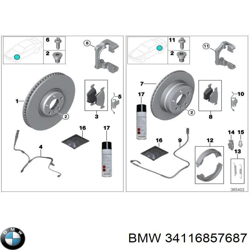 Zacisk hamulcowy przedni lewy BMW 34116857687 cena, od 120,88 USD