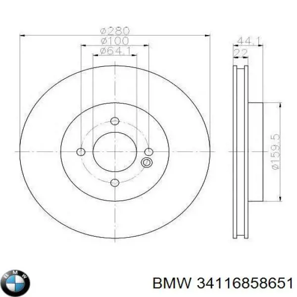 34116858651 BMW Tarcza hamulcowa przednia