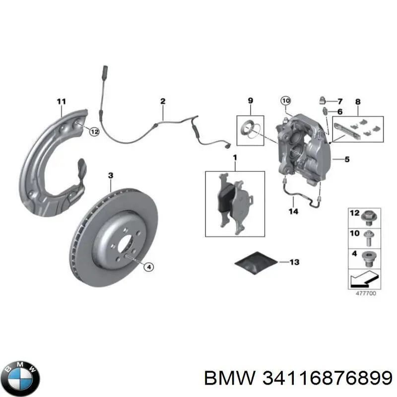34116876899 BMW Zestaw naprawczy zacisku hamulcowego przedniego