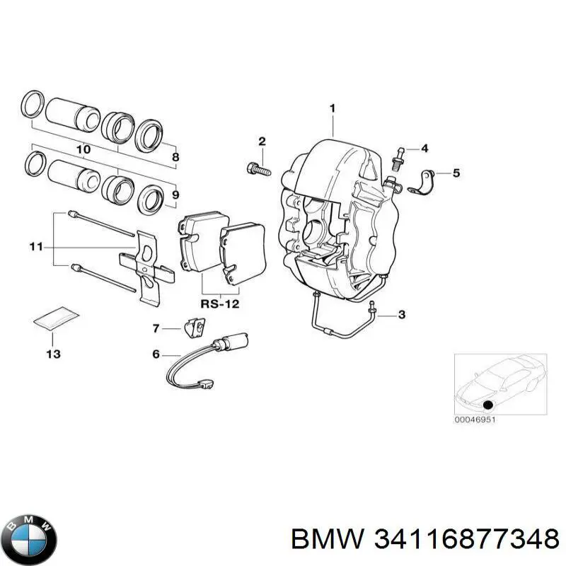 34116877348 BMW Zestaw naprawczy klocków hamulcowych