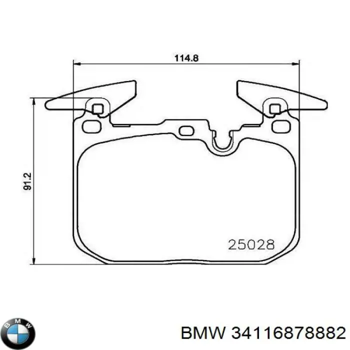 Klocki hamulcowe przednie tarczowe BMW 34116878882 cena, od 59,50 USD