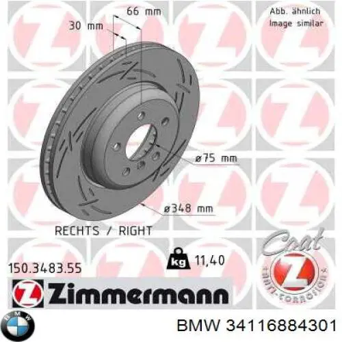 34116884301 BMW Tarcza hamulcowa przednia