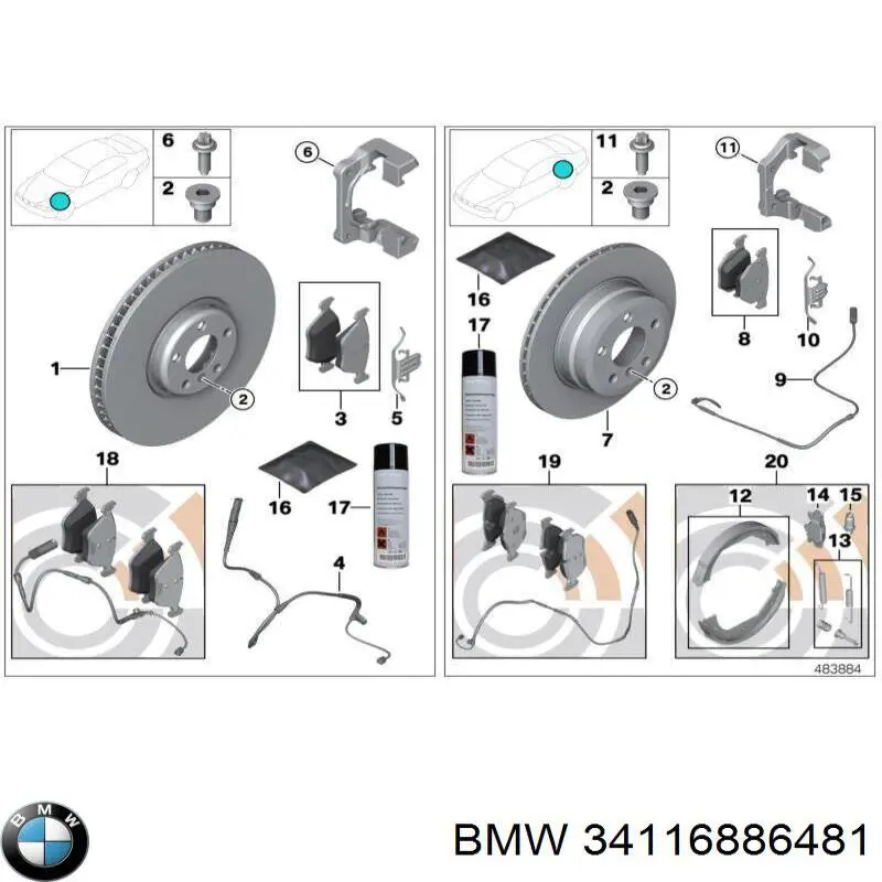34116886481 BMW Tarcza hamulcowa przednia
