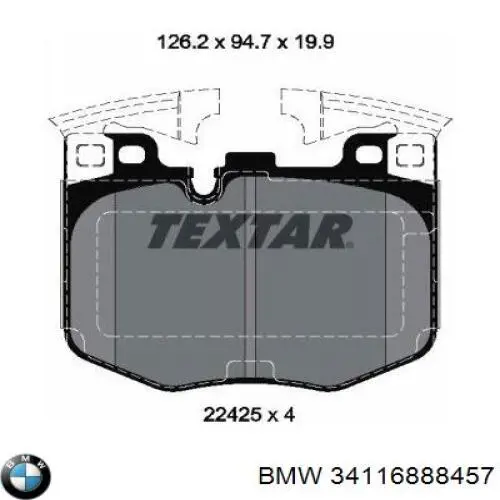 Do koszyka 34116888457 BMW Klocki hamulcowe przednie tarczowe