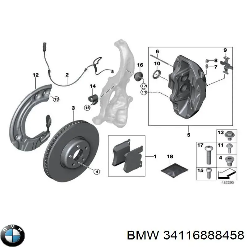 34116888458 BMW Klocki hamulcowe przednie tarczowe