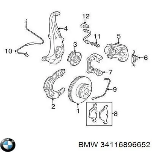 Tarcza hamulcowa przednia BMW 34116896652 cena, od 78,54 USD