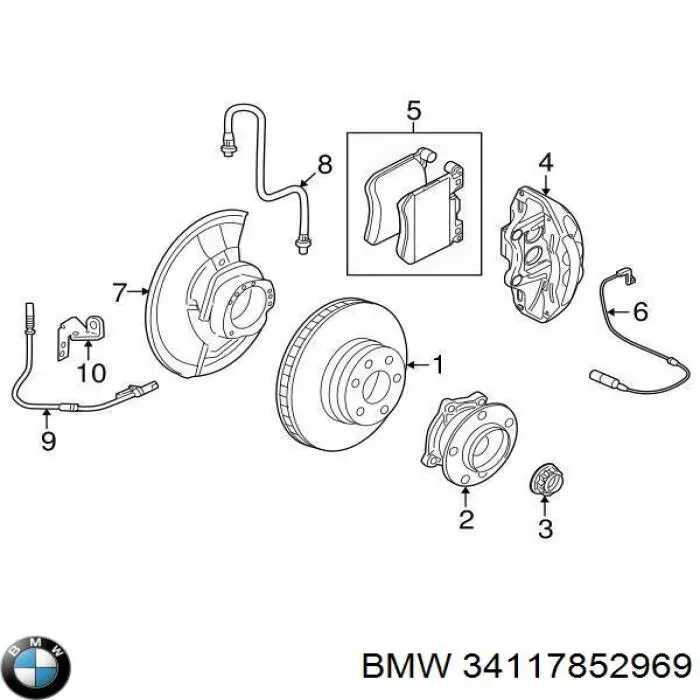 34117852969 BMW Klocki hamulcowe przednie tarczowe