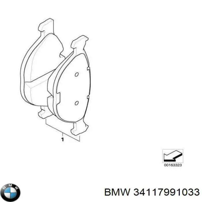 Klocki hamulcowe przednie tarczowe BMW 34117991033 cena, od 109,90 USD