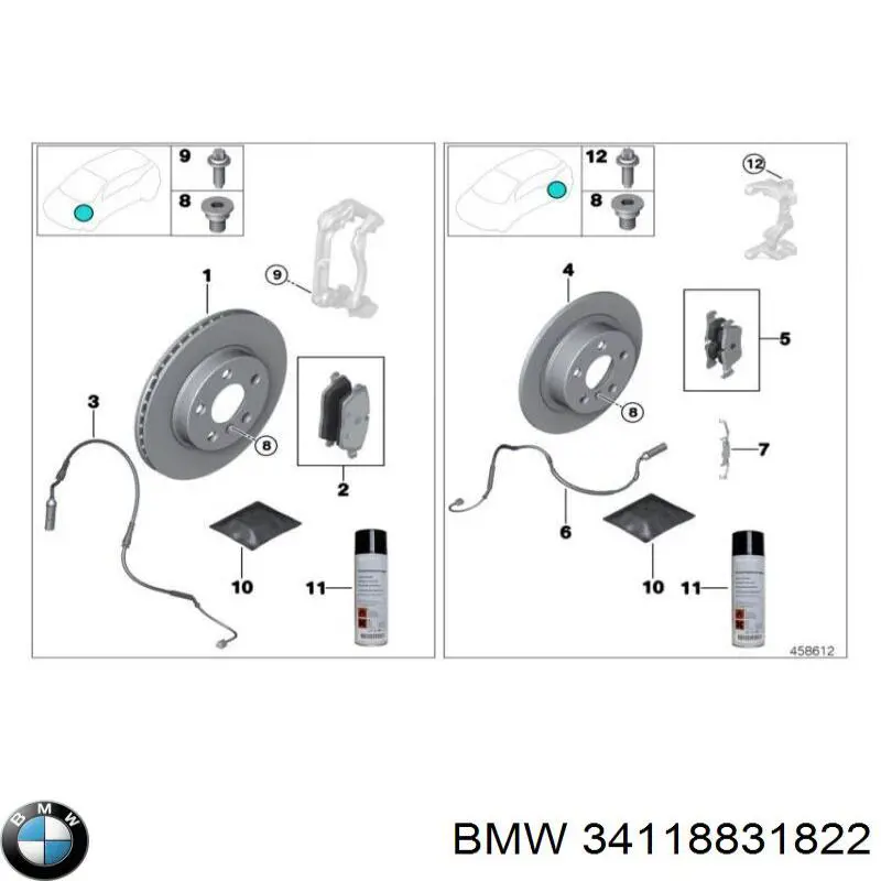 34118831822 BMW Tarcza hamulcowa przednia