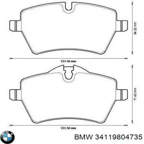 34119804735 BMW Klocki hamulcowe przednie tarczowe