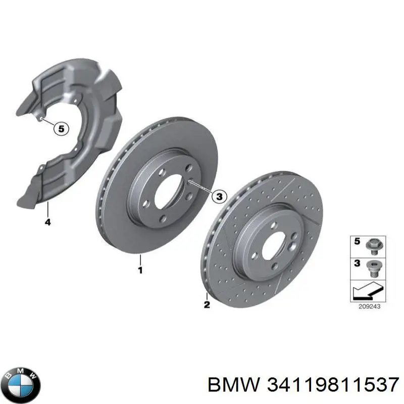 34119811537 BMW Tarcza hamulcowa przednia