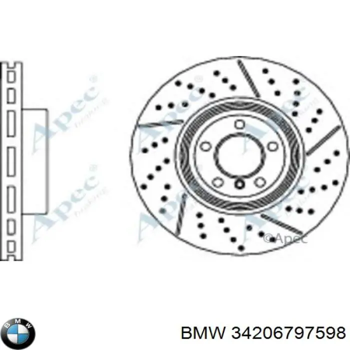 34206797598 BMW Tarcza hamulcowa tylna