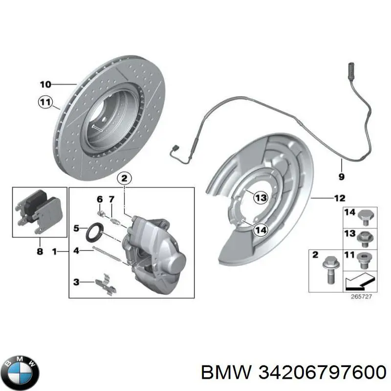 34206797600 BMW Tarcza hamulcowa tylna