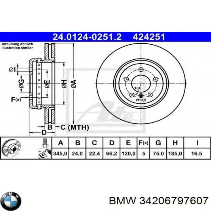 Do koszyka 34206797607 BMW Tarcza hamulcowa tylna