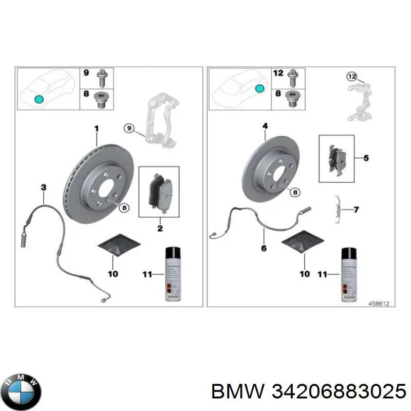 Zacisk hamulcowy tylny lewy BMW 34206883025 cena, od 144,72 USD