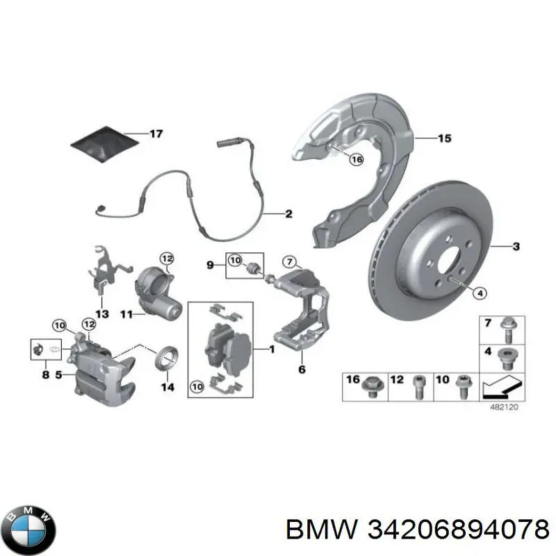 Zacisk hamulcowy tylny prawy do BMW 3  G20, G80, G28