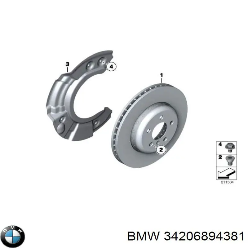 Tarcza hamulcowa tylna BMW 34206894381 cena, od 107,17 USD
