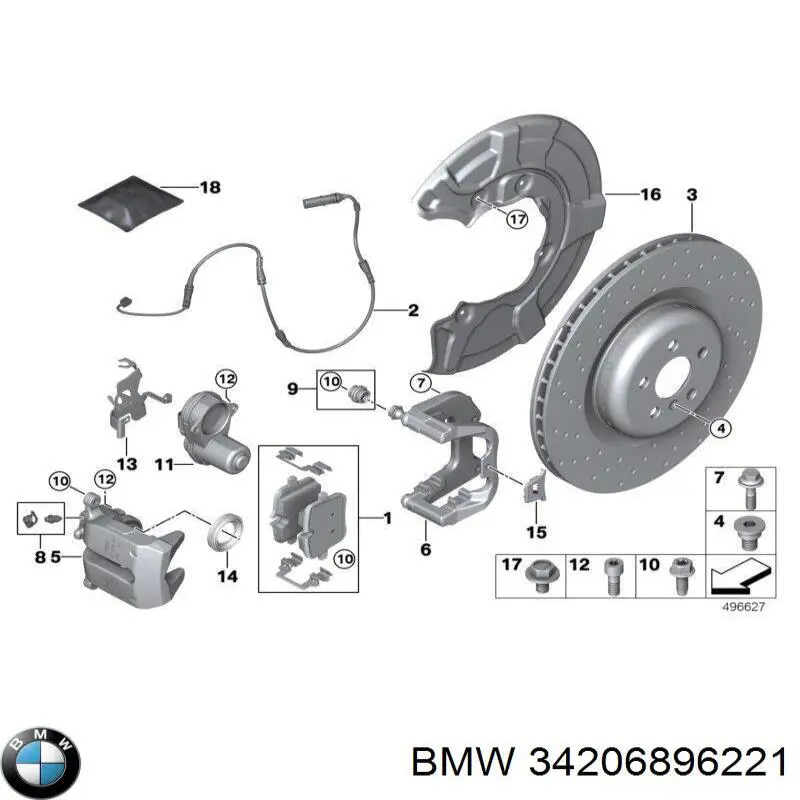 34206896221 BMW Tarcza hamulcowa tylna