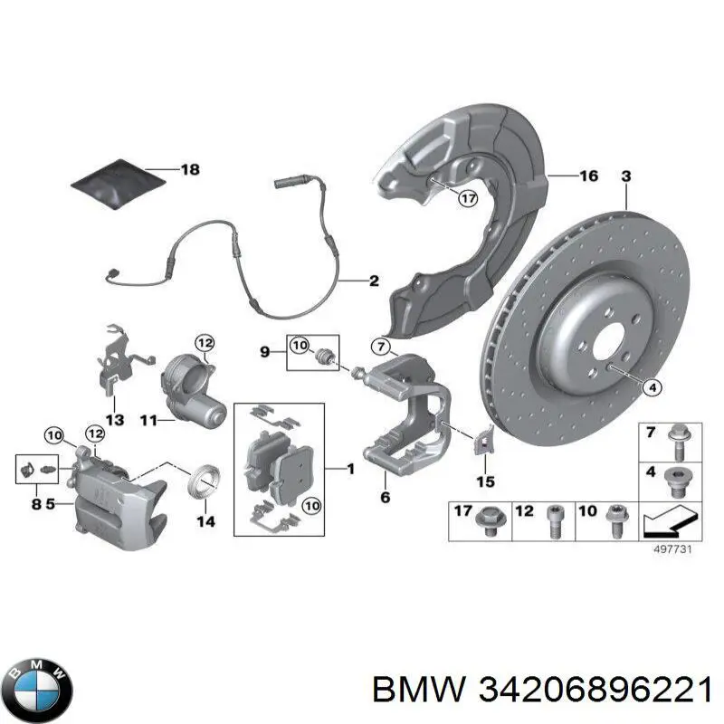 Tarcza hamulcowa tylna BMW 34206896221 cena, od 482,76 USD